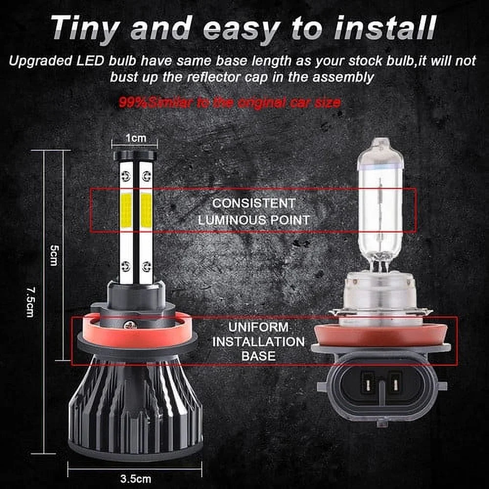 2015 Bulbs 2018 F-150 2020 LED 6000k Headlight BMZONCC High/Low Light 2016 Front Beam+Fog 2019 For