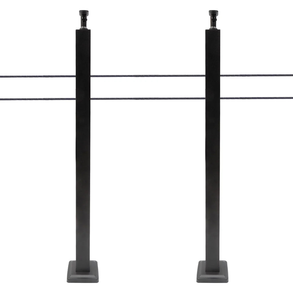 Cable Pre-Drilled Post System Steel Square Concrete Sides Level Deck Two Railing Stainless Wood Railing for Post Level Cable Fence 36''x2''x2''