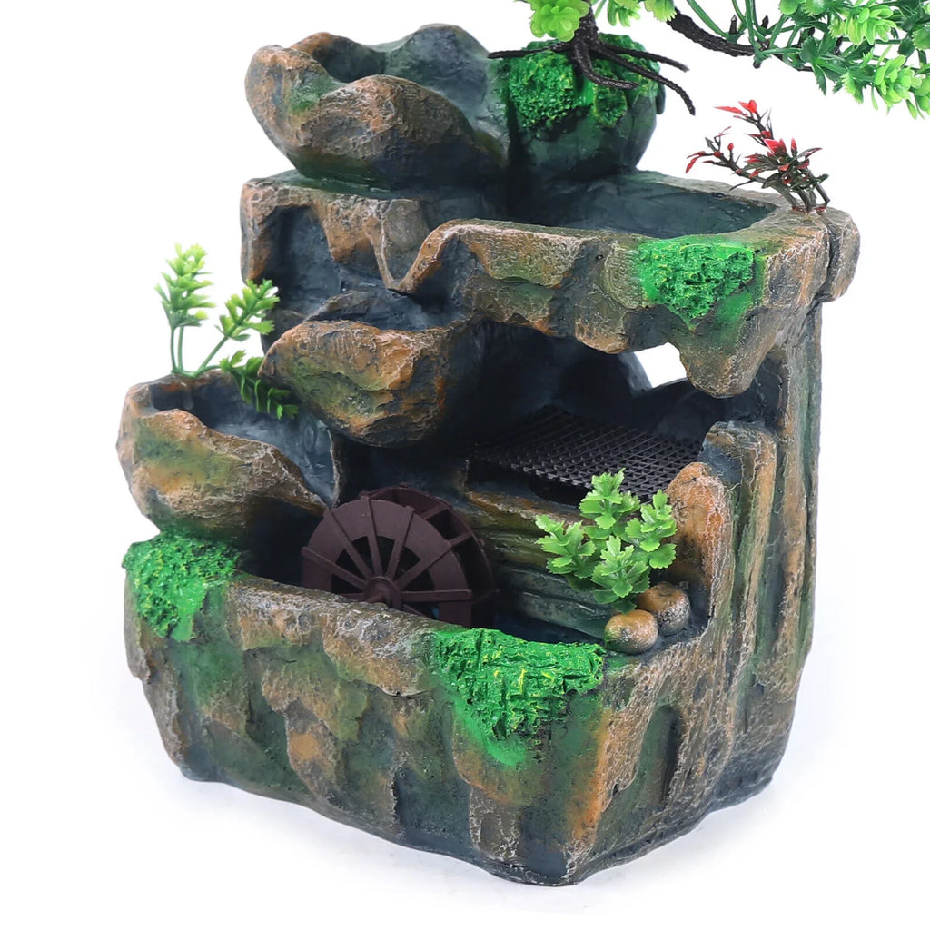 Zen Waterfall Indoor liquid Light with Feng Table LED Fountain Tabletop Decor Shui