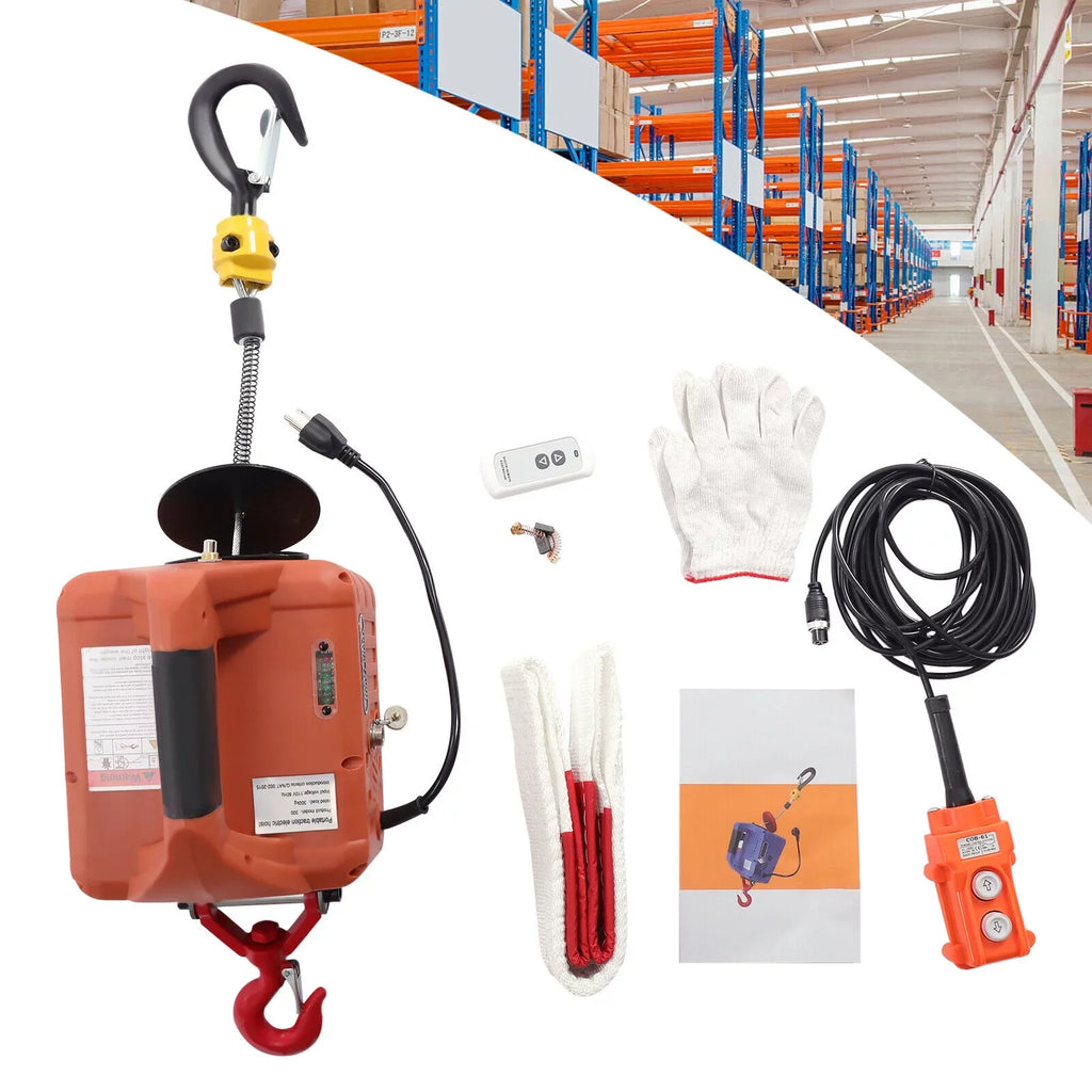 Winch Electric Hoists Remote Lift Wireless Portable TFCFL Crane 3in1 1100lbs