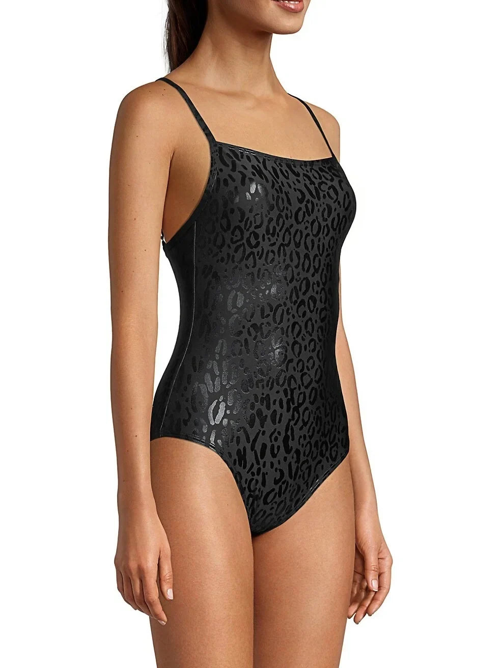 Swimsuit, Leopard-Print One-Piece BLACK DKNY Small US
