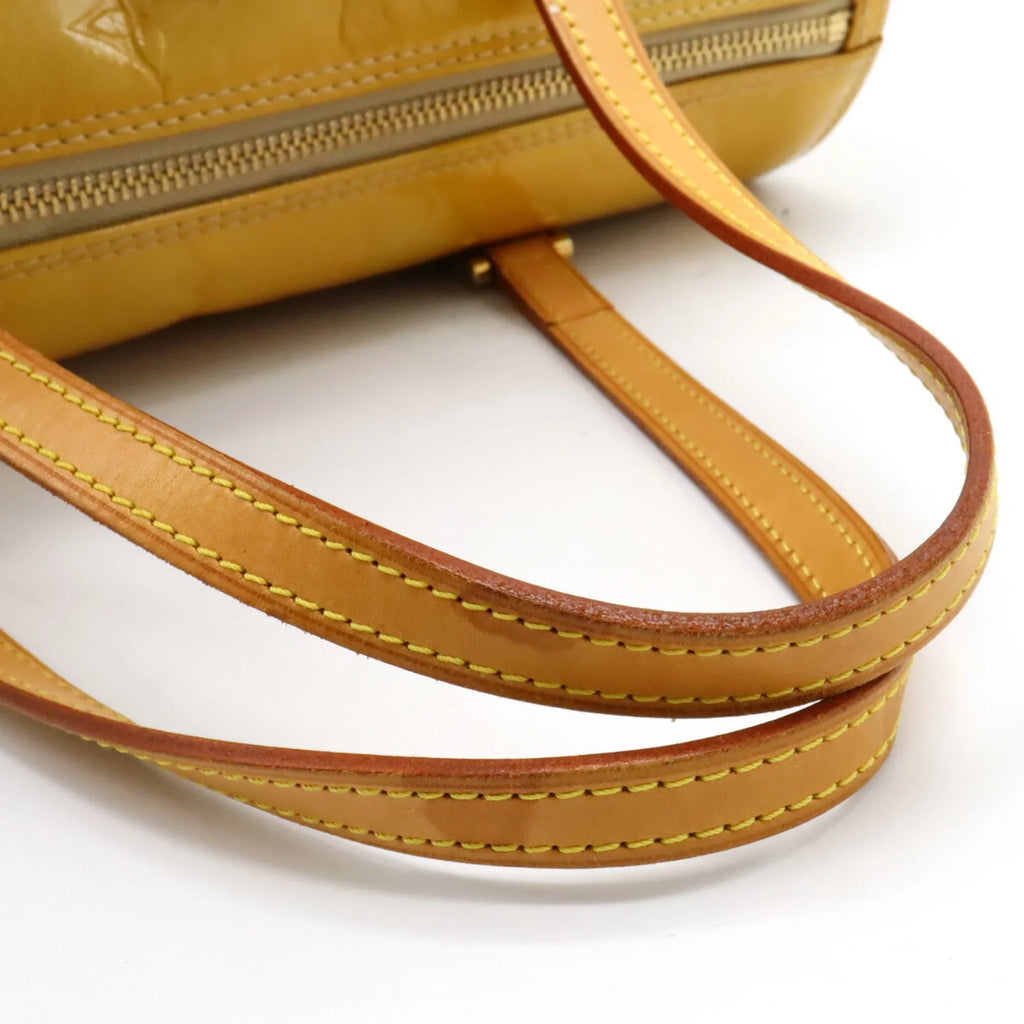Pre-Owned (Fair) Handbag Bedford Yellow Enamel M91006 Beige Leather Vernis Monogram