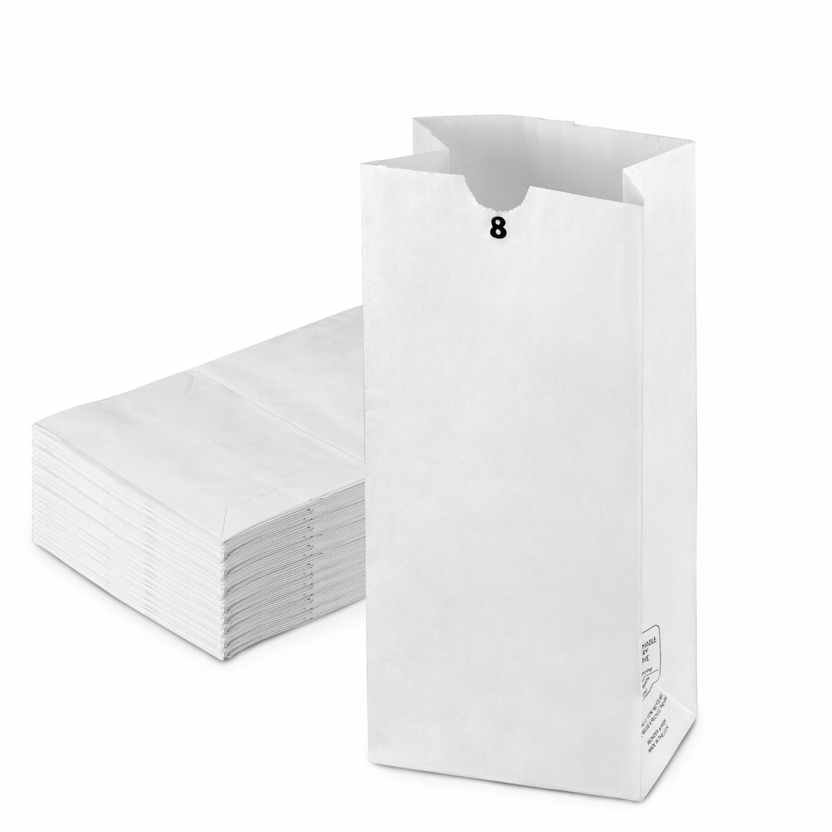 Lunch x White 6.13 Shopping Durable Bags 8 12.44 Sack Paper x Barrel 4.13" Grocery Retail Pack] [200 LB