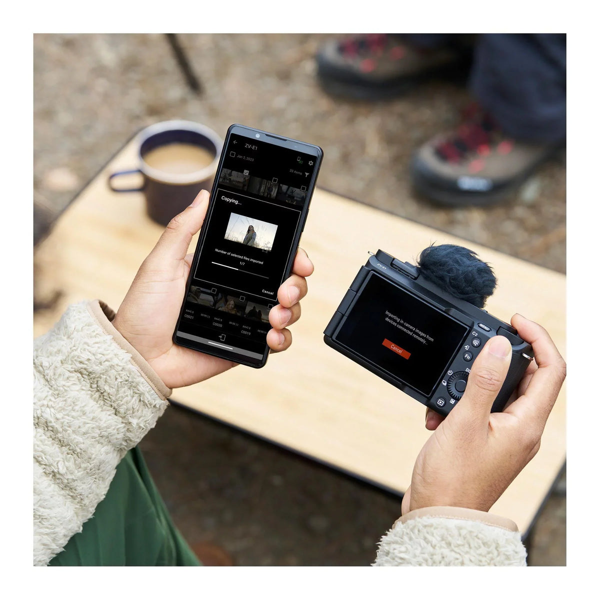 Alpha ZV-E1 Kit and Grip, 50mm Camera Mic (Black) with Mirrorless Lens,