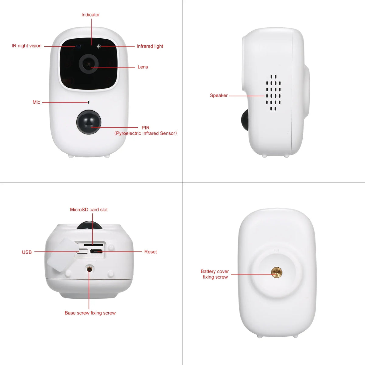 , with Detection Rechargeable , Motion IR Mic Battery Home Powered IndoorOutdoor , and Wireless Speaker with WiFi