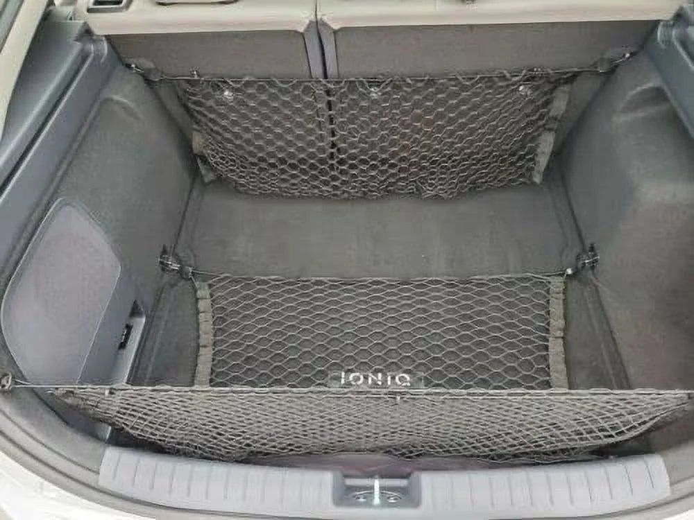 EACCESSORIES for Car 2 HYUNDAI (Qty.3) – for & Mesh – – Nets Organizer Premium Trunk IONIQ Compatible Organizer EA Trunk Envelope HYUNDAI Cargo IONIQ design Nets Cargo Hatchback 2017-2019 Elastic Floor