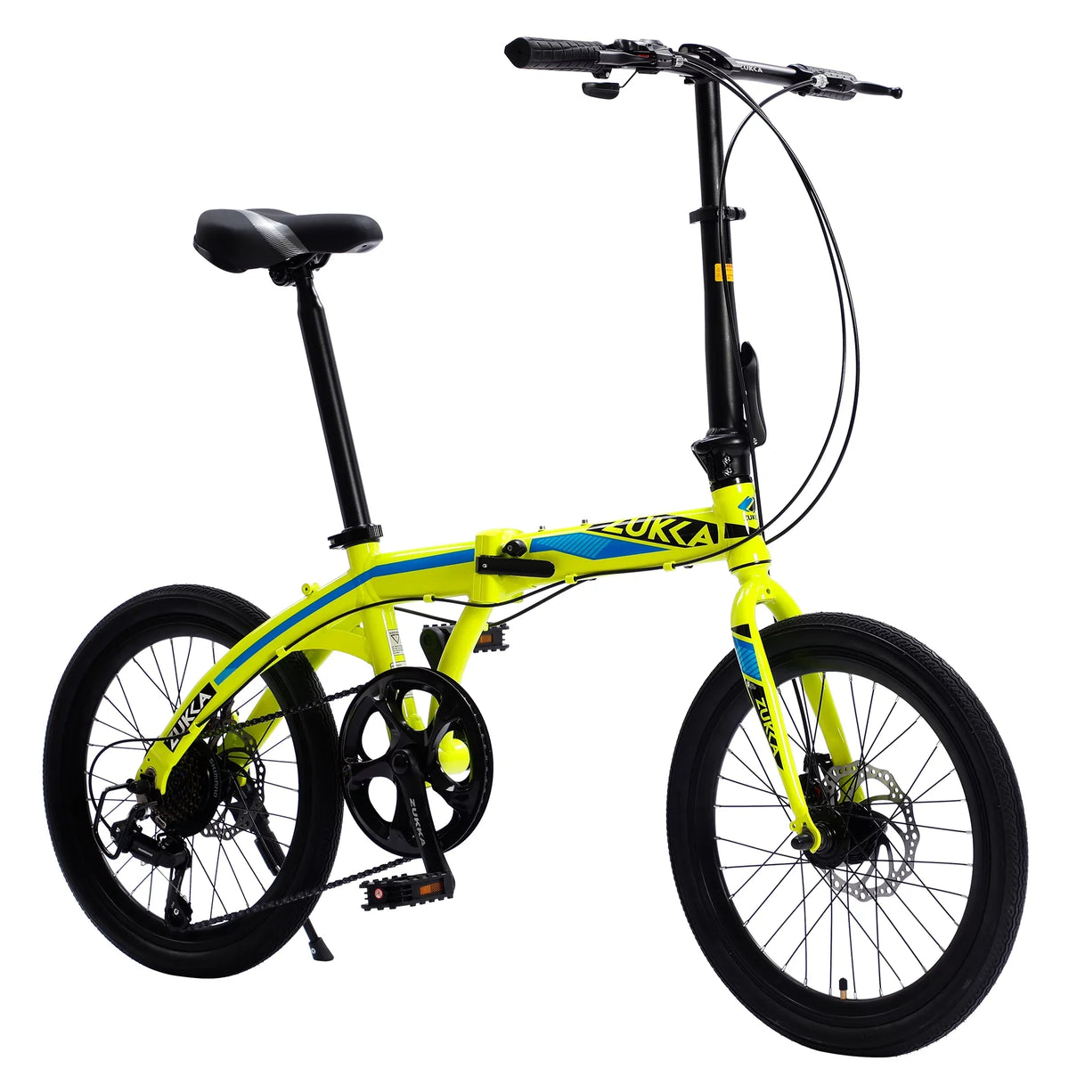 Bike, Aluminium Yellow 20" Alloy Frame, Speed Folding City Bike, 8