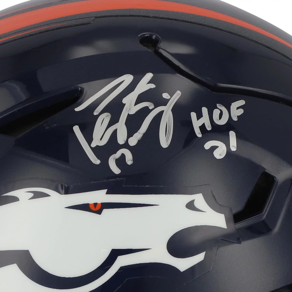 Autographed Authentic Riddell Denver Broncos Speed Helmet Flex Inscription Manning Peyton with "HOF 21"
