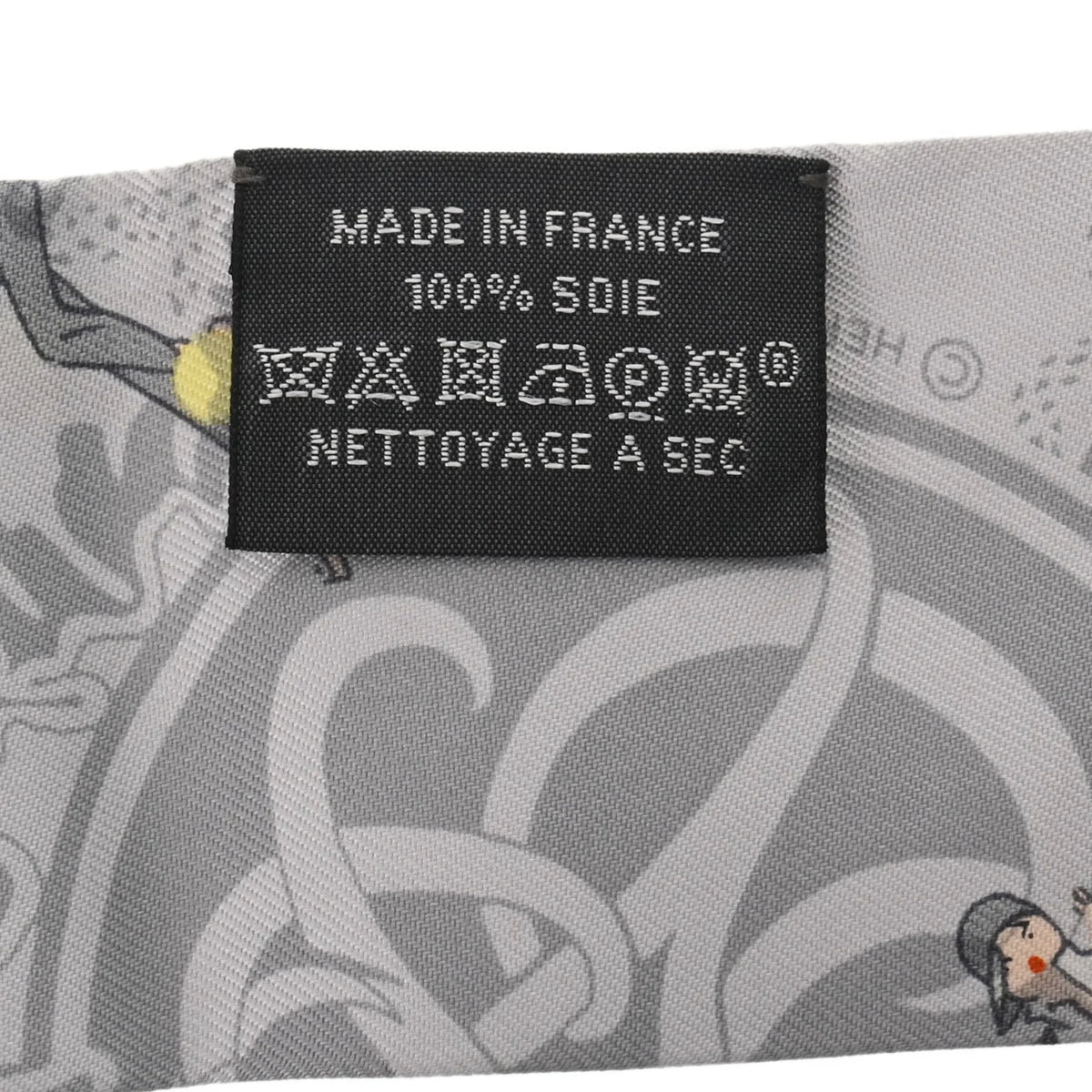 Pre-Owned EX-LIBRIS HERMES Silk Twilly 100% Women's Muffler Grey (Good) Scarf PARISIENNES LES