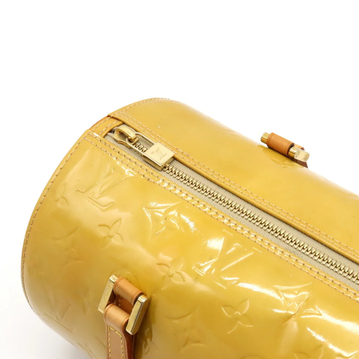 Pre-Owned (Fair) Handbag Bedford Yellow Enamel M91006 Beige Leather Vernis Monogram