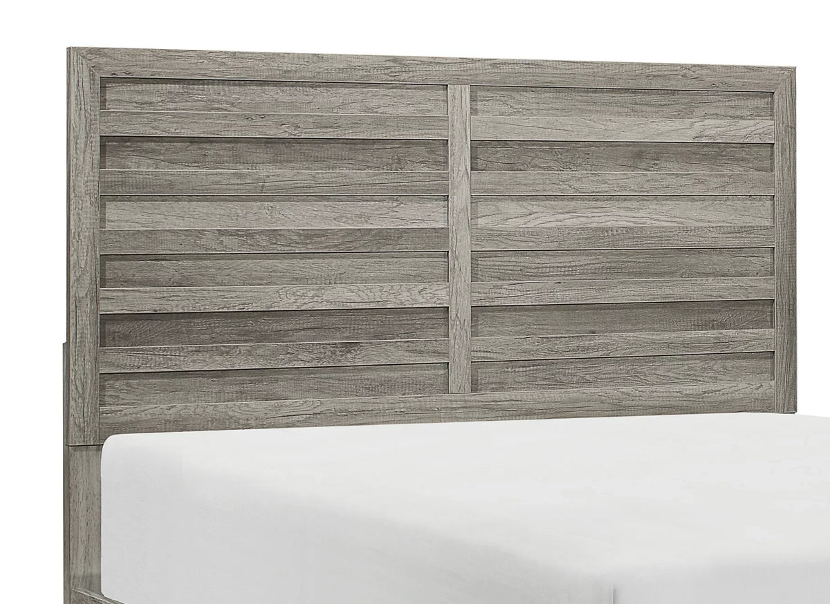 Finish Rusticated Classic Bedroom Bed Eastern Weathered King Gray Furniture dimension 1pc design