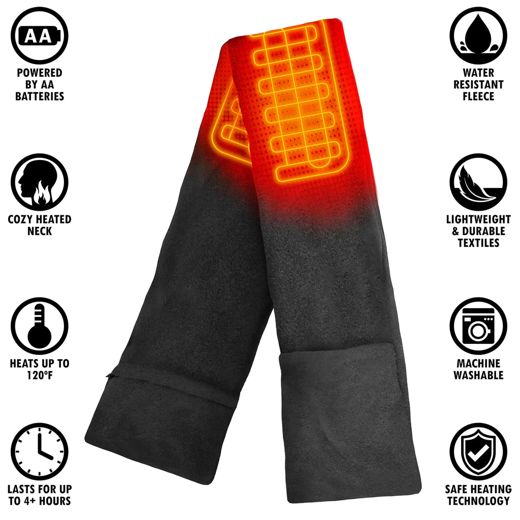 One - Grey Heated Battery dimension - AA Scarf ActionHeat