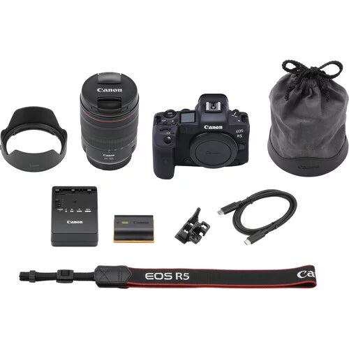 24-105mm Digital DEALER EOS Camera Canon with f/4L AUTHORIZED Lens Mirrorless R5