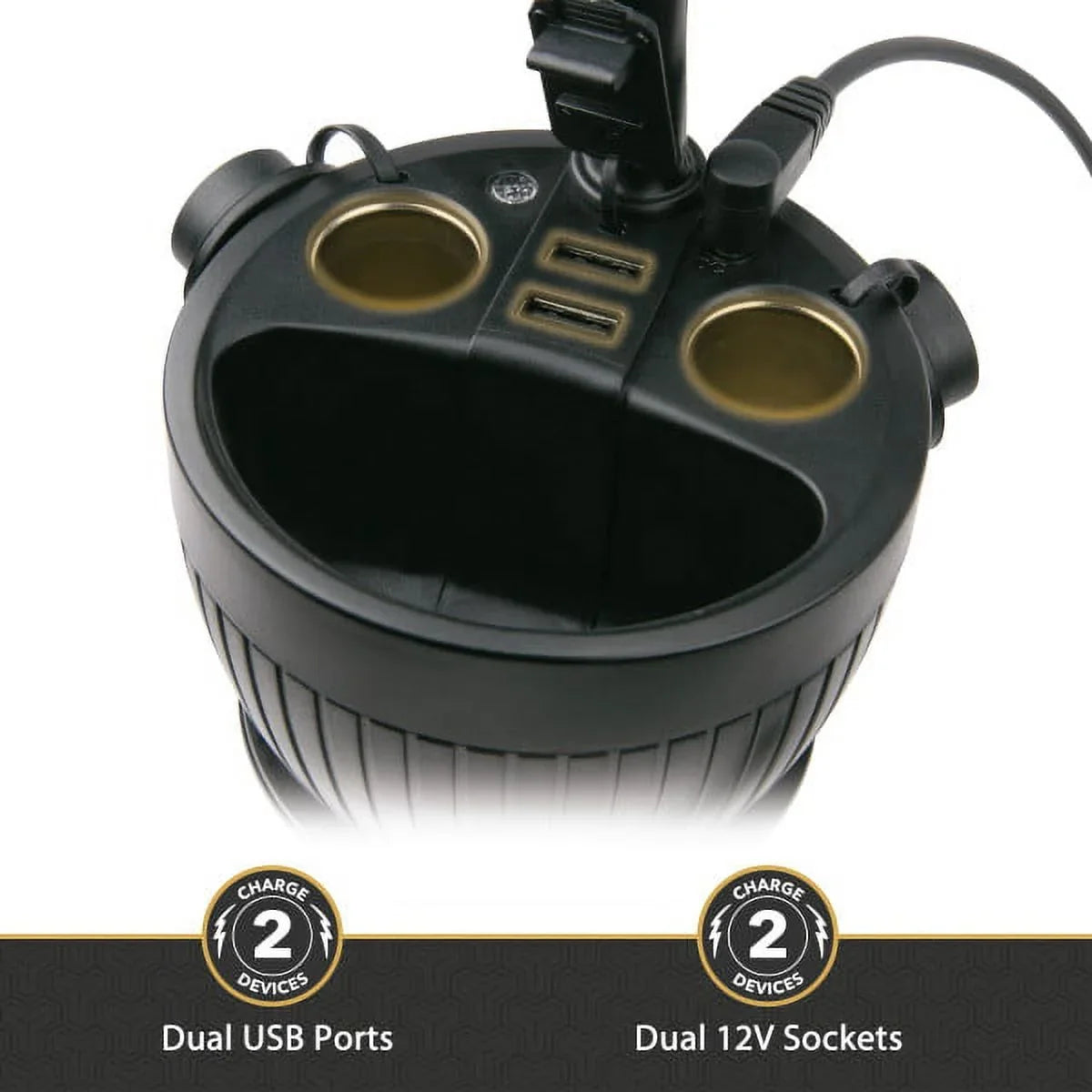 4” Car and Mount Holder Scosche Cup UH2PCUP Black Adjustable Arm Powerhub