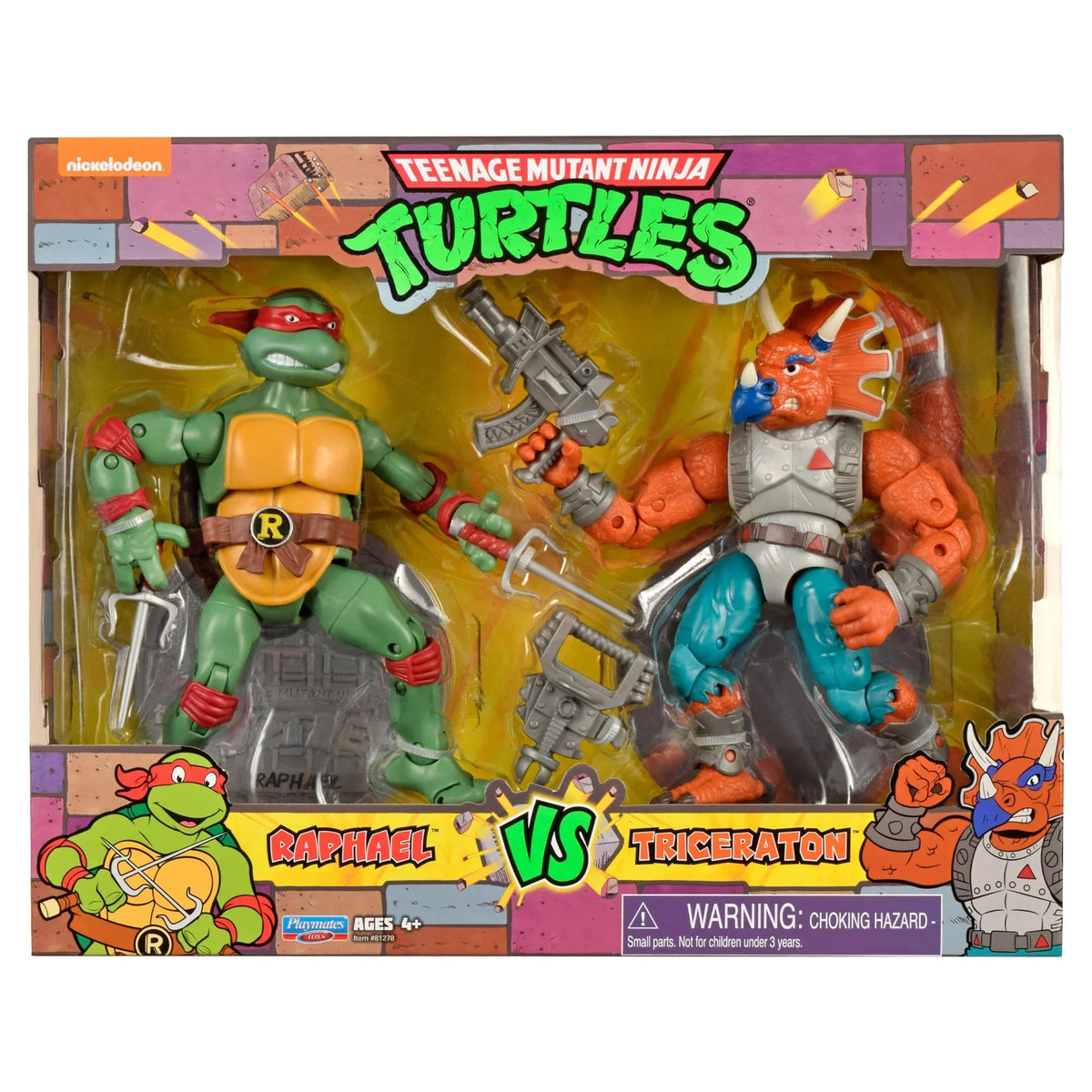 Turtles Action Mutant Tricereton Figure Raphael vs. Teenage Ninja Set