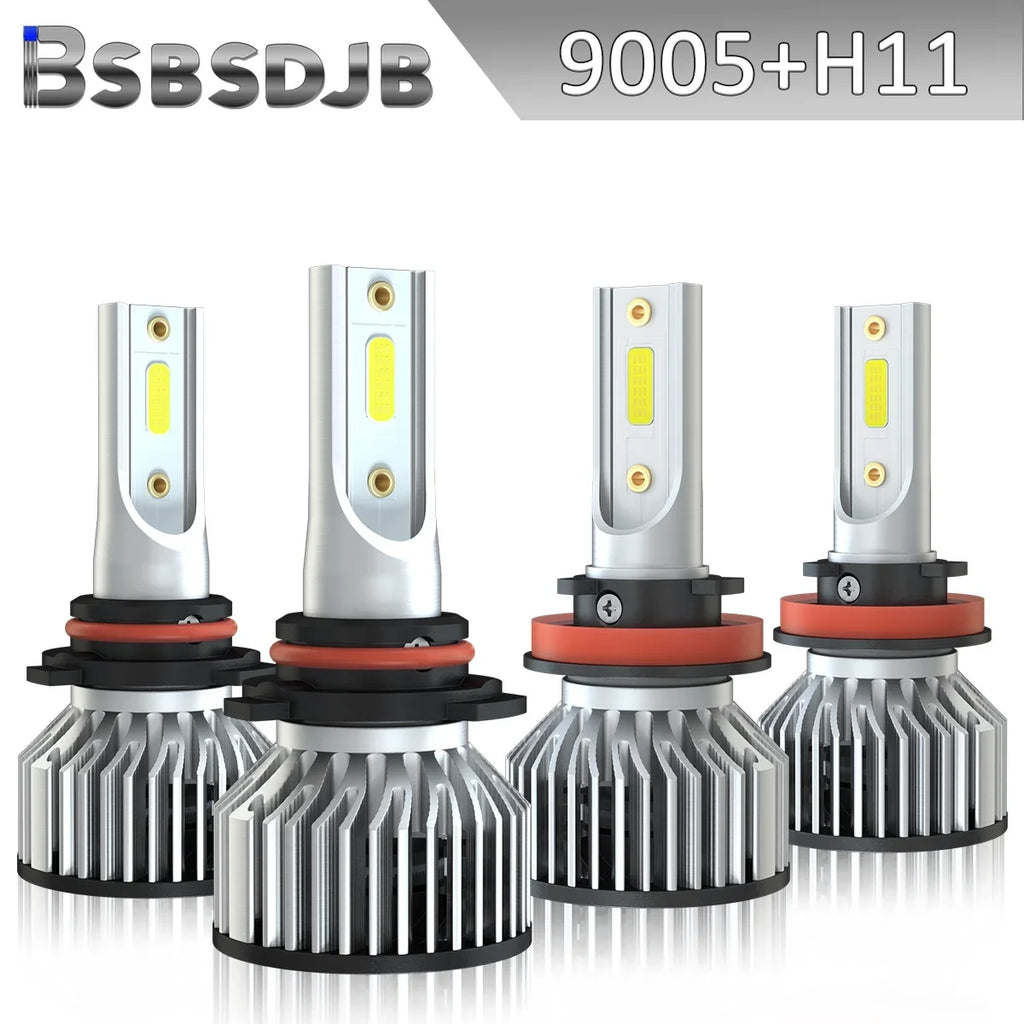 For White 9005+H11 2019-2022 Ram Bulbs LED Front Beam 1500 Low High Headlight