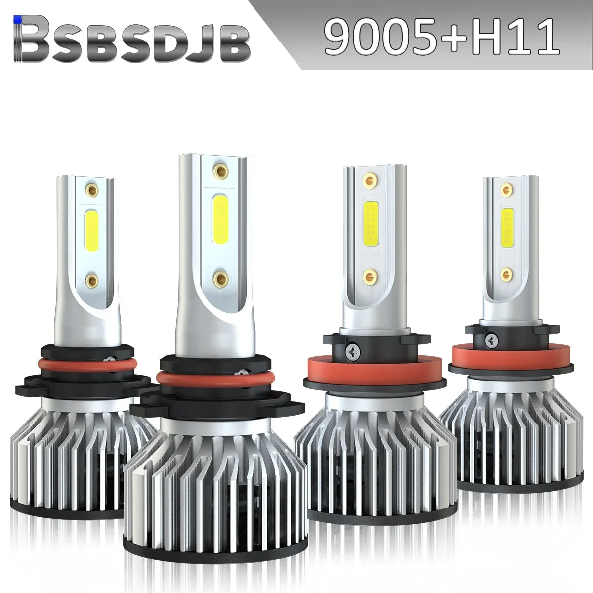 For White 9005+H11 2019-2022 Ram Bulbs LED Front Beam 1500 Low High Headlight