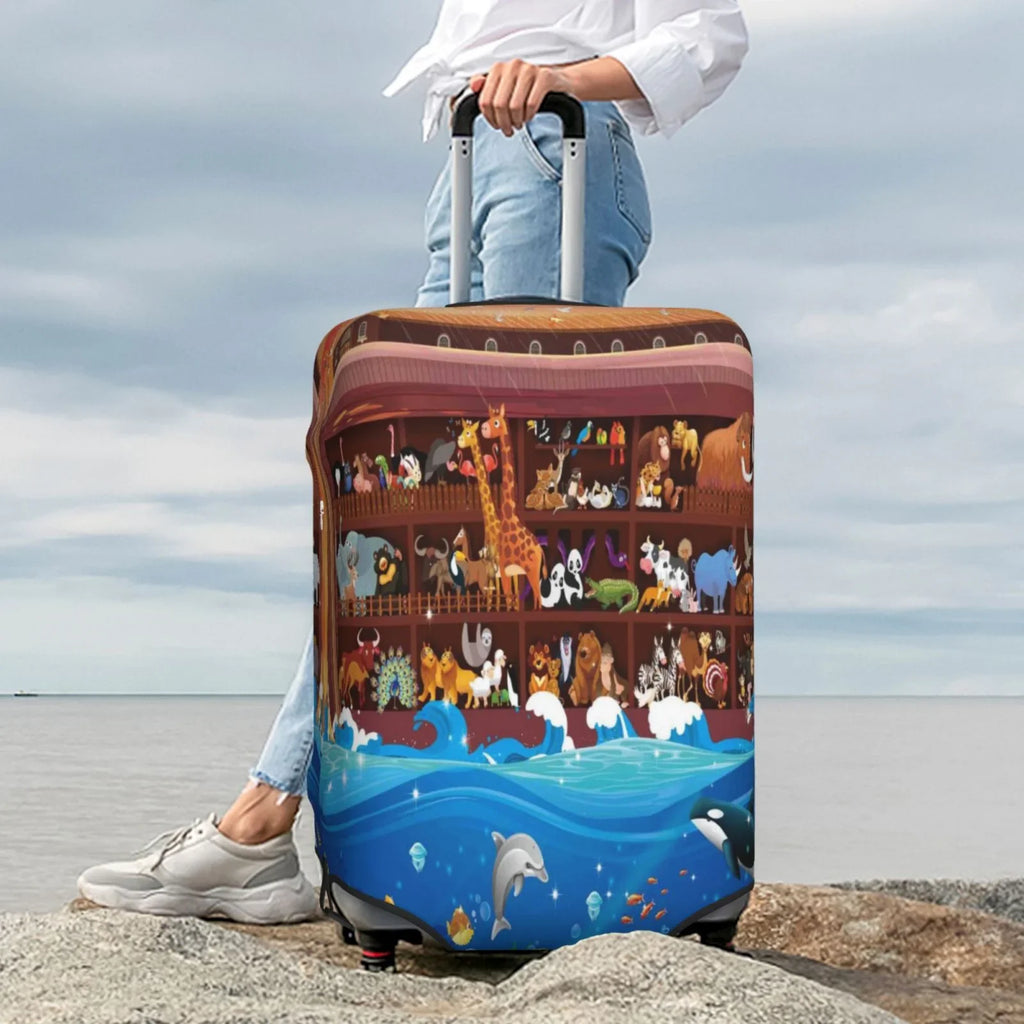 18-32 Noah'S - Ark2 Print Luggage Washable Inch Cover Fits Fashion Animals On Protector Luggage Junzan Suitcase