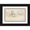 '- Winslow Print Ornate Double Two Men 18x12 Wood Museum Homer Canoe Titled a (1897) Matted Framed Art Black in