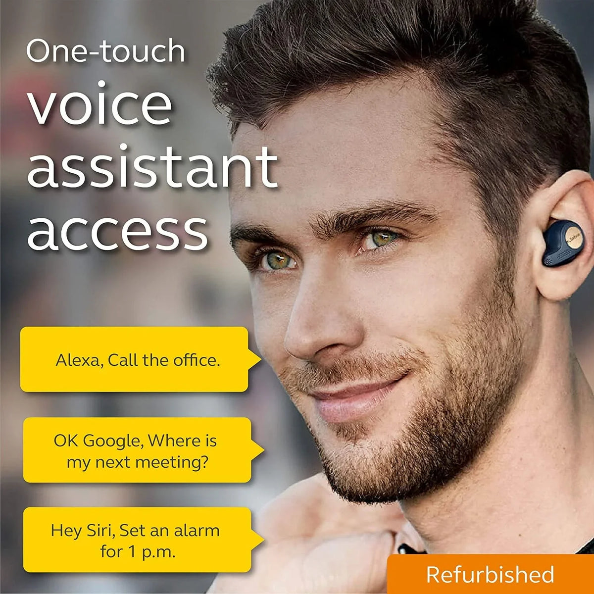 '- (Refurbished) Bluetooth blue/copper earphones Jabra Restored Elite 65t mic in-ear with - wireless - Active - True