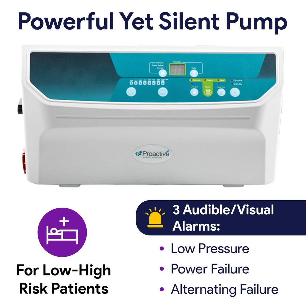 Proheal 8/11" Low Bariatric Alternating 36” & x 80” Stages x with I-IV Air Loss Side Bolsters Pressure Air Mattress - Air Pump