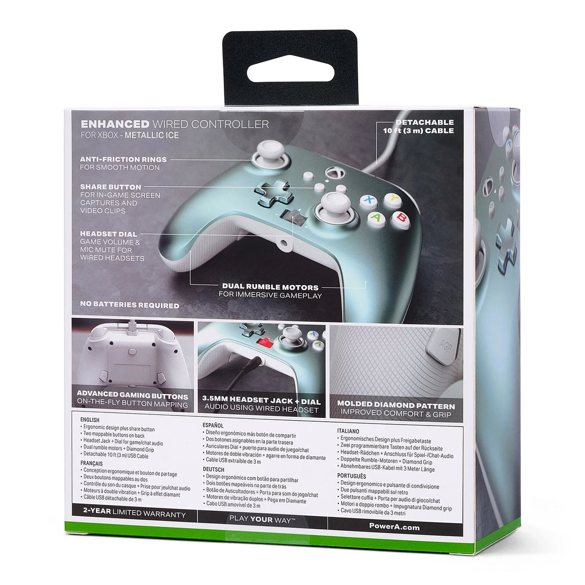 Controller PowerA - for Wired Ice Metallic Enhanced X|S Series Xbox