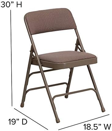 Pack 4 Curved HERCULES Chair Triple Braced Beige Folding Series Fabric Hinged Metal Double &