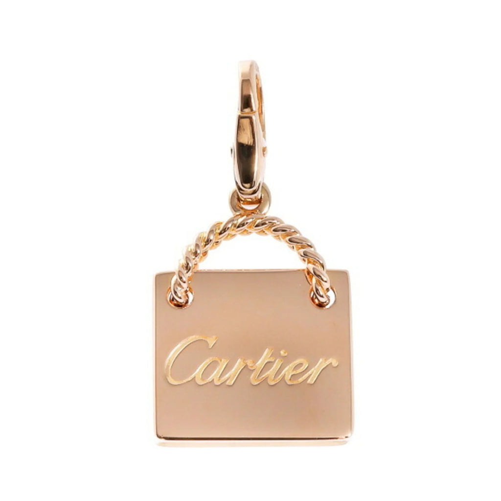 charm bag K18PG (Good) gold Pre-Owned pink shopping Cartier