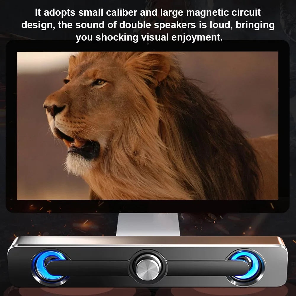 Speaker Bass Tablet Surround Box Laptop MP3 PC Stereo Bar Subwoofer Sound Speaker, for Wired Phone V-111 USB Wired Speaker MP4 Powerful Computer