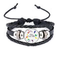 Men Bracelet Wristband I Yap Braided Leather LGBT Rope Woven Flag Am Rainbow