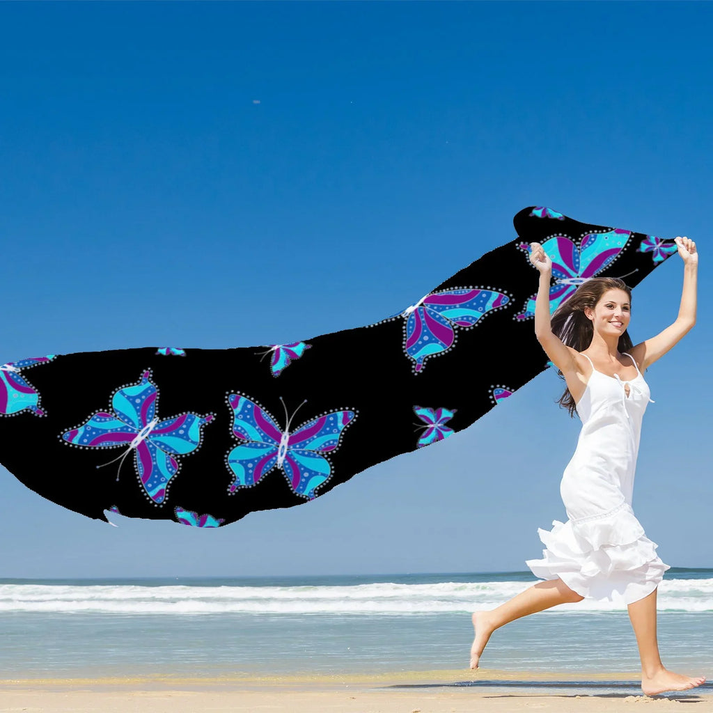 Wraps Large Gift Packed Long Silk Wraps Headscarf Different Women Butterflys Shawls for Scarf Oblong FREEAMG Sunscreen Hair Neck