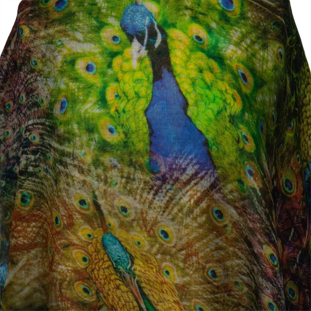 Feathers All-Over Scarf Peacock