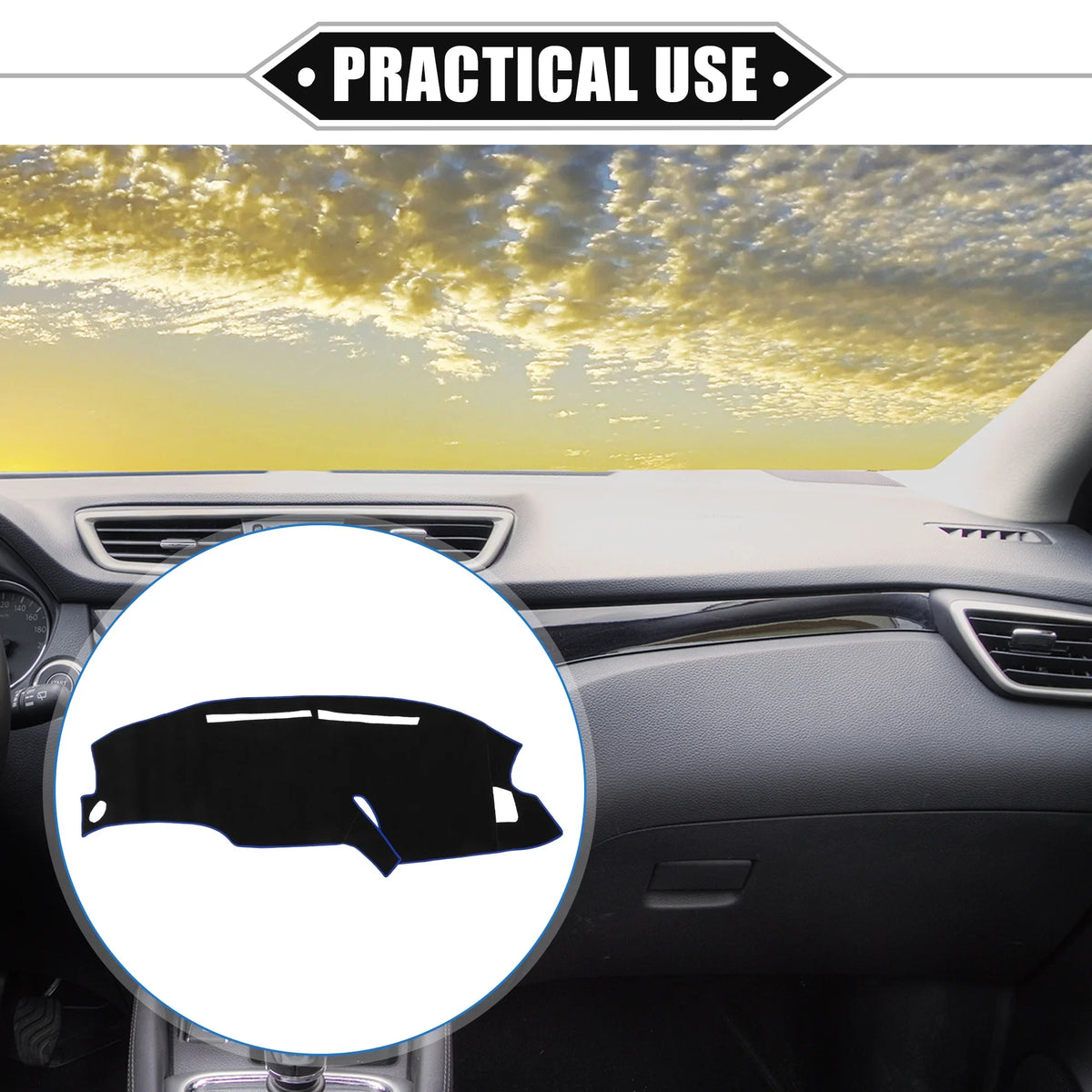 Cover Protective Black Bargains Polyester F150 for Blue Center 1999-2003 Car Mat Unique Console Dashboard