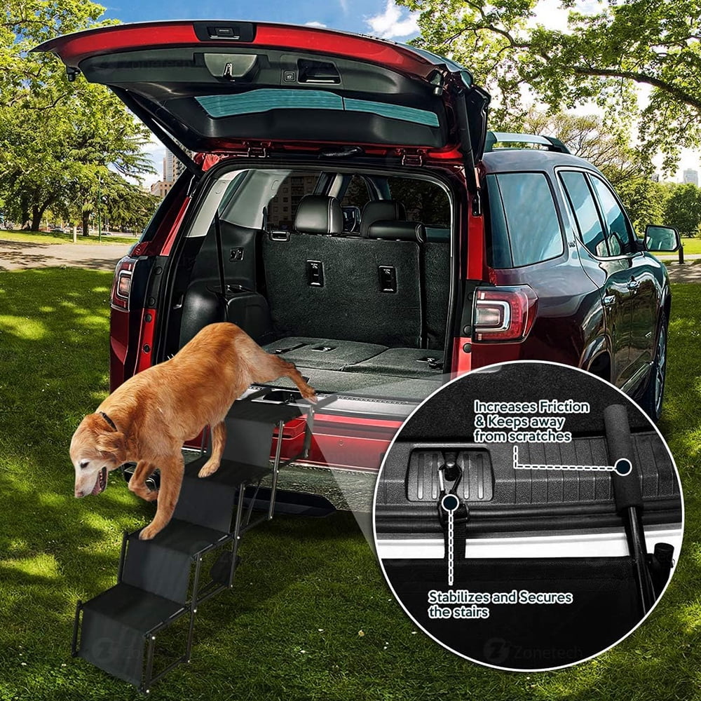 Sunb Stairs,Lightweight for Frame Ramp,Metal Nonslip Stairs Portable Foldable Steps Pet High Beds,Trucks,SUV,Car 4