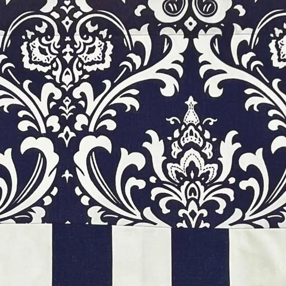 Home Banded Ozbourne RLF Pocket 3" by 50" Navy Valance design 16" x Rod