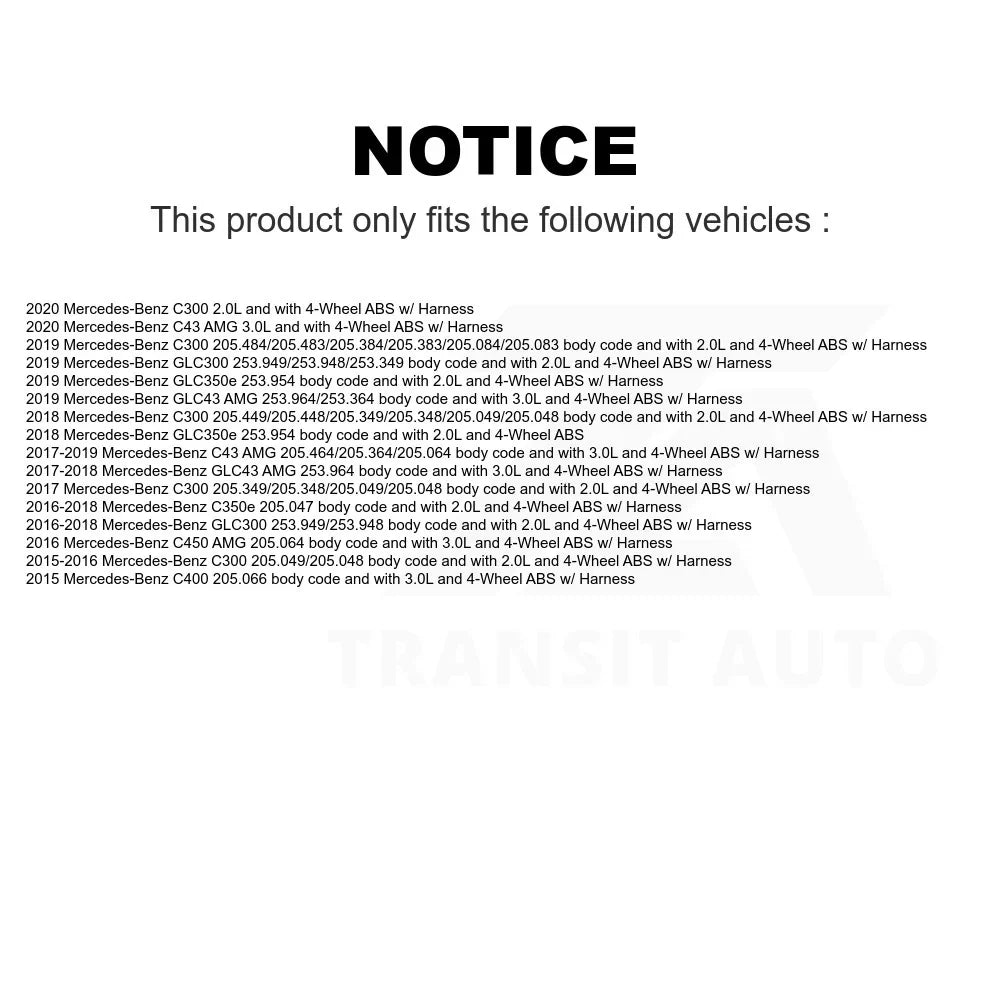 Rear C350e Wheel For ABS AMG Mercedes-Benz C43 GLC43 Mpulse C400 Sensor C300 GLC350e Speed SEN-2ABS3221 C450 GLC300