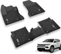 Odorless Floor 2017-2023 Body Mats 2 with (New Liner Jeep Floor Compass Front seat design Rear TPE Full Set climate and Rows 3W All Black for Only),