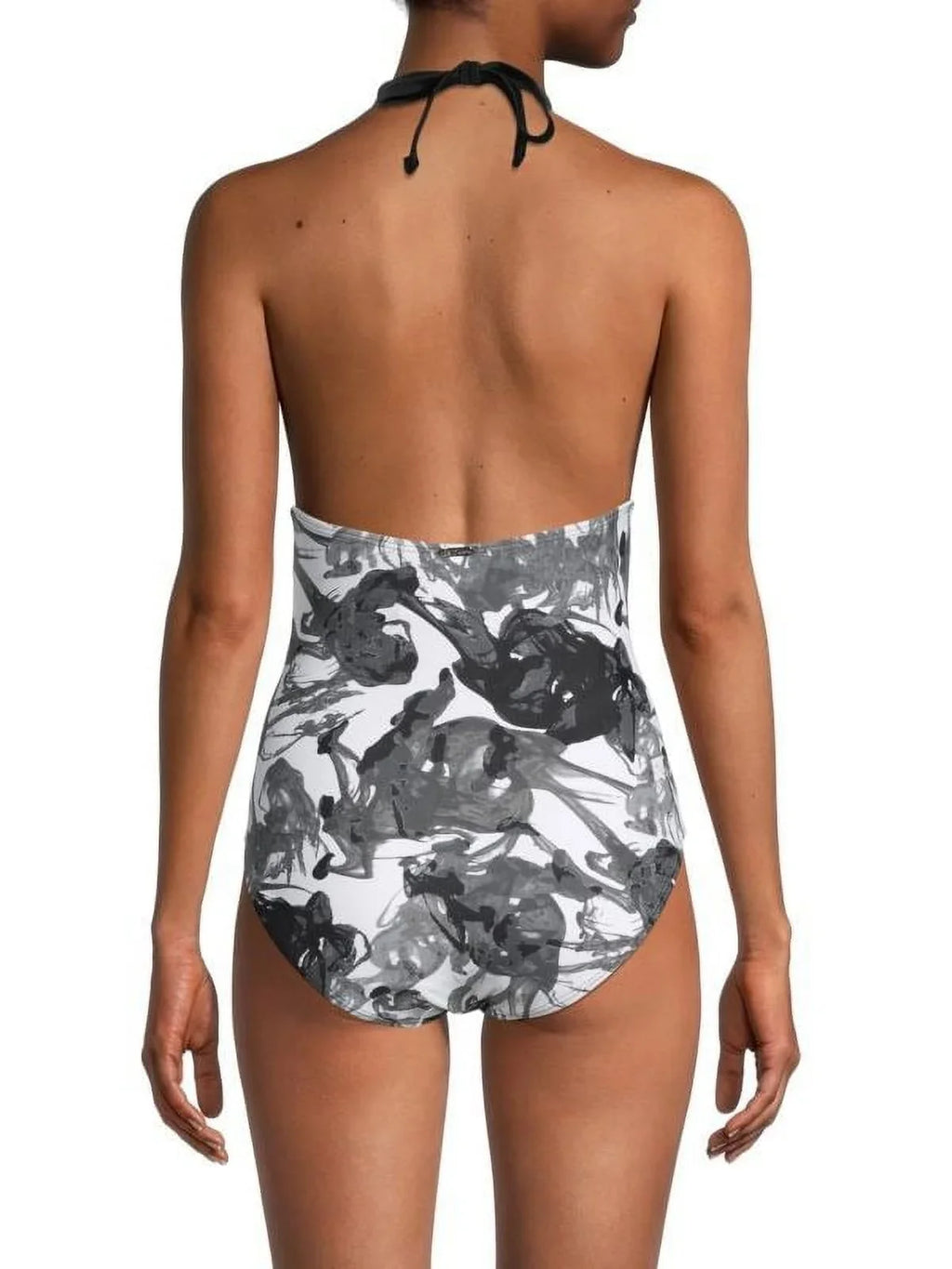 INK Halter Klein SMOKE High-Neck MULTI Swimsuit, Calvin 16 US One-Piece BLACK