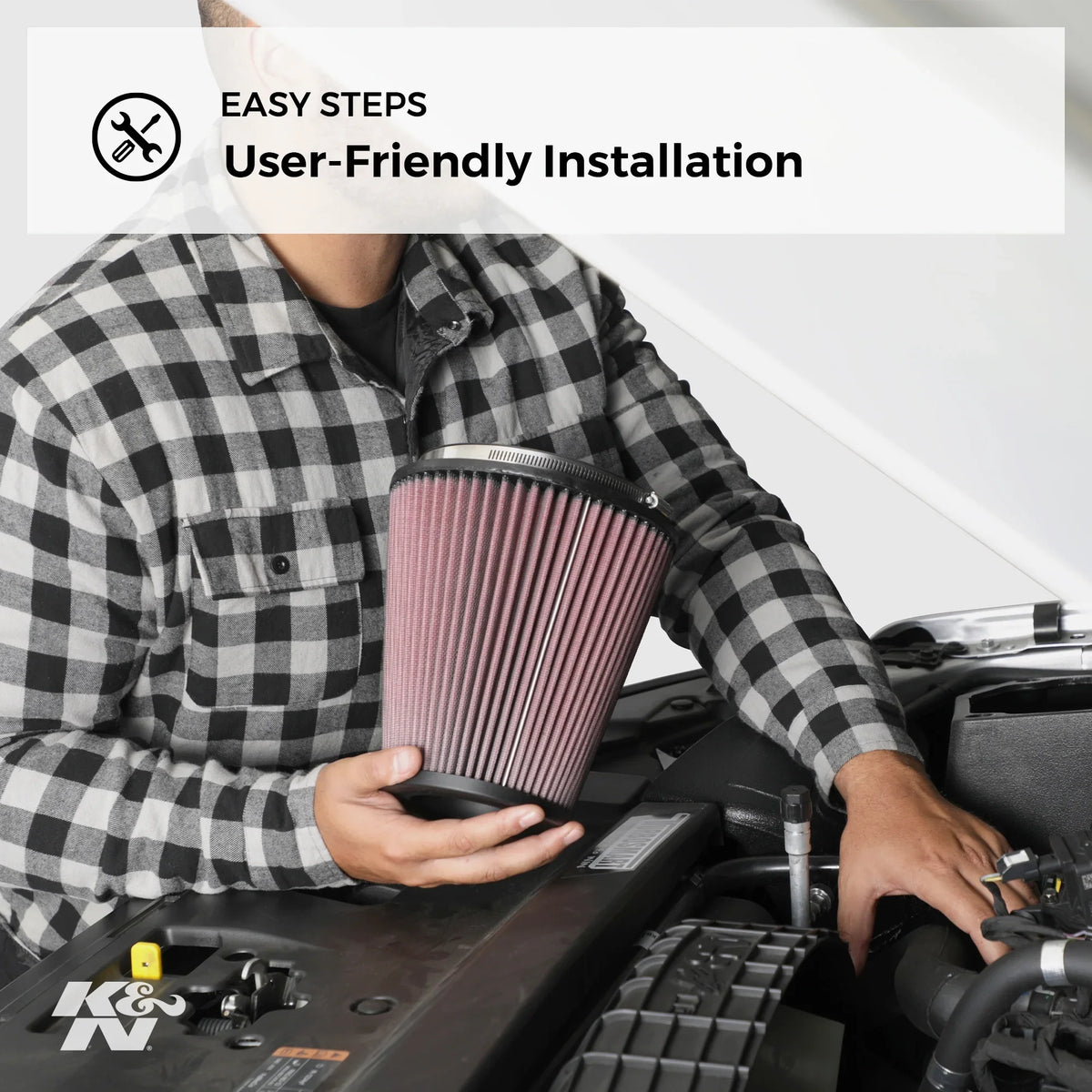 K&N Industrial Washable, E-9156 Filter: Heavy Replacement Performance, Duty: Premium, High Engine Air Filter,