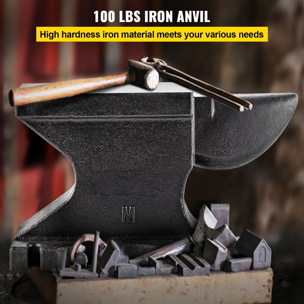 LB/45KG 100 Anvil Iron W/1.2in Beck BENTISM Square Iron Blacksmith Hole Single Cast