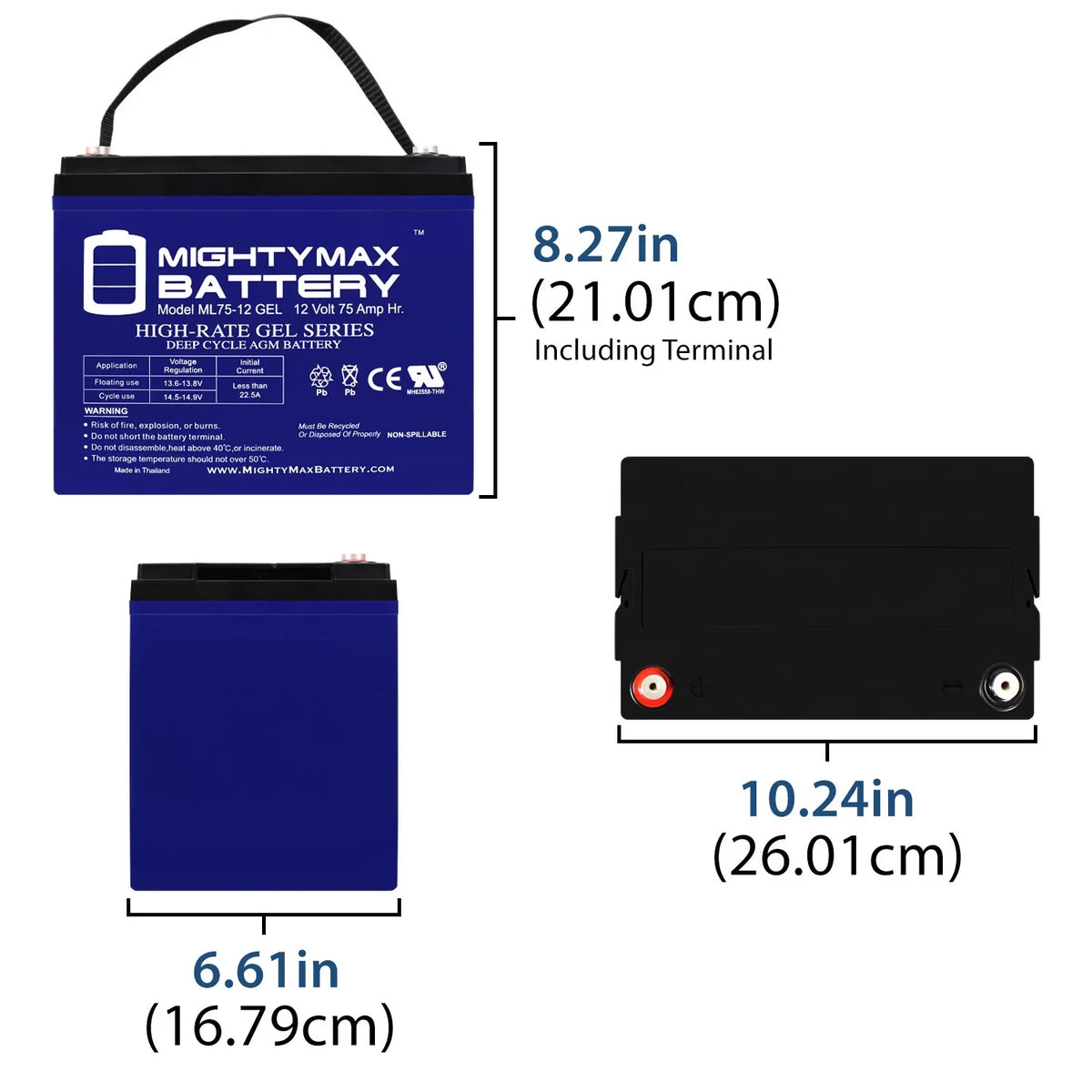 Replacement 12V GEL Battery Quantum Q6000Z,Pediatric, for R-4000 75AH