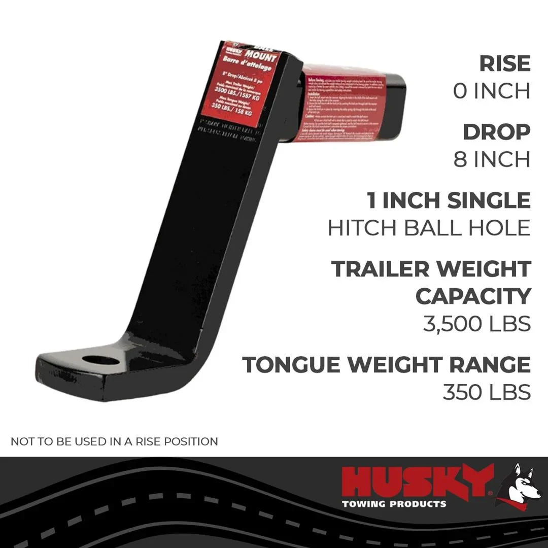 Mount 31361 2" Husky Towing Trailer Receiver Hitch Ball