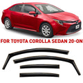Durable 4 2020-2024 in-Channel Rain 200521 Extra Pieces Visors, Window Corolla Sedan, Toyota Deflectors, Voron Guards Vent Window Glass - for