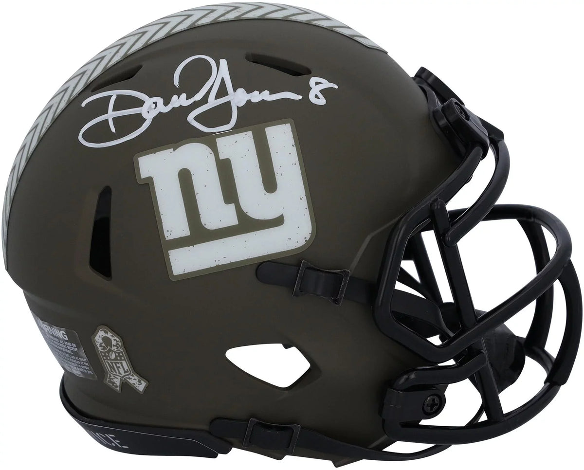 Authentic Helmet Mini 2022 Riddell Certified Autographed Salute Service Speed Jones - York New Giants to Daniel Fanatics