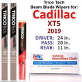 Cadillac 2019 Blade Wiper 3) XT5 Beam Wipers of (Set Premium w/Rear
