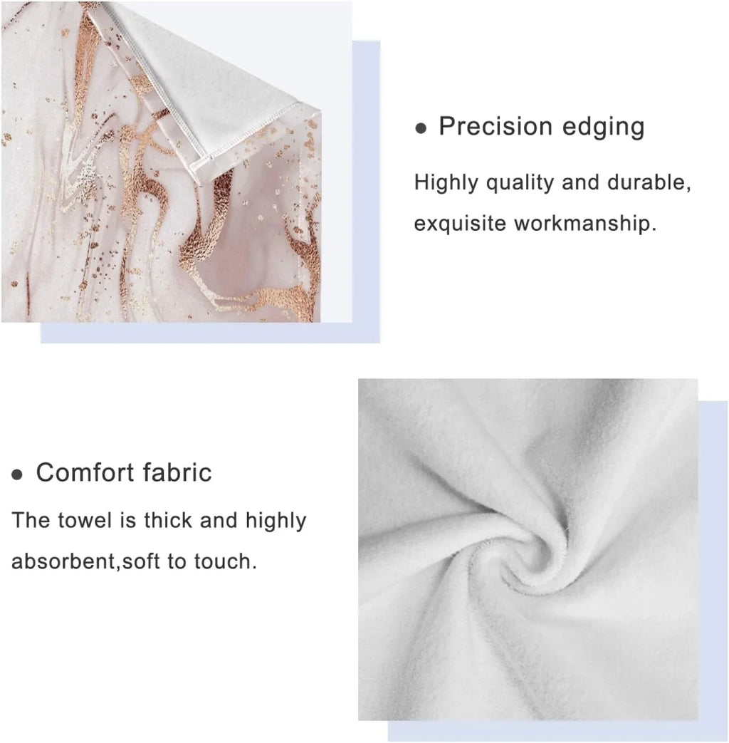 & Bath 3 Decor, Rose Home Piece Marble Set Towel for Bath Hotel Abstract GZHJMY Set Soft Comfortable Towels Gold Towels Absorbent