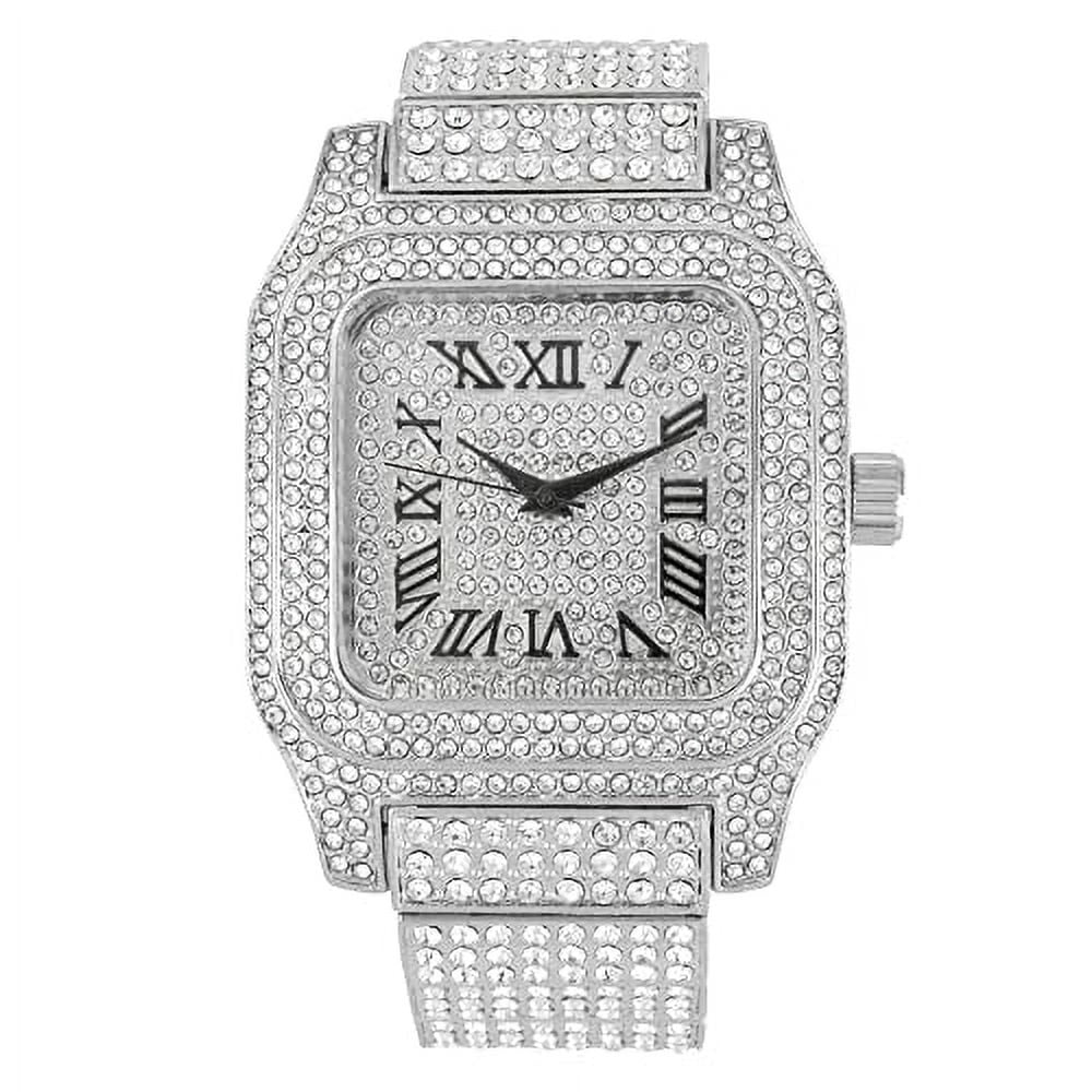 Black You Iced Bling-ed Biggie Hop in Will (Silver Watch Crystal Square R#) Hypnotize - a Charles Out 0513Sq Raymond Watch Out Hip