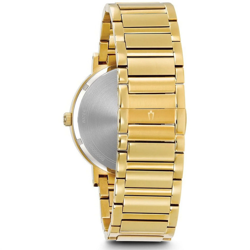 Bracelet Dial Modern Gold Tone Watch Diamond Men's Gold 97D115 Steel Bulova Yellow