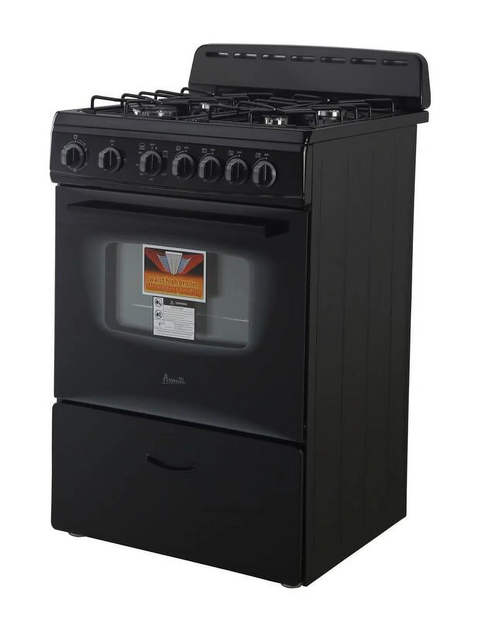 in Oven, Gas Compact 24" Black Avanti (GR2415CB) Range