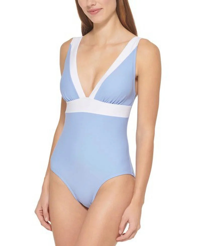 Deep 18 DKNY US Swimsuit, V-Neck HYDRANGEA One-Piece